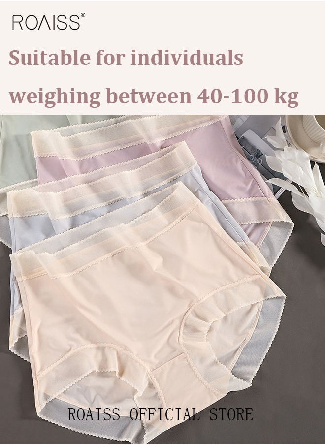 roaiss - 5 Piece Breifs Women Safety Panties Ultra Thin Ice Silk Leggings Antibacterial Underwear Breathable Stretch Shorts Womens High Rise Stretch Traceless Smooth Skinny Britches - Image 1