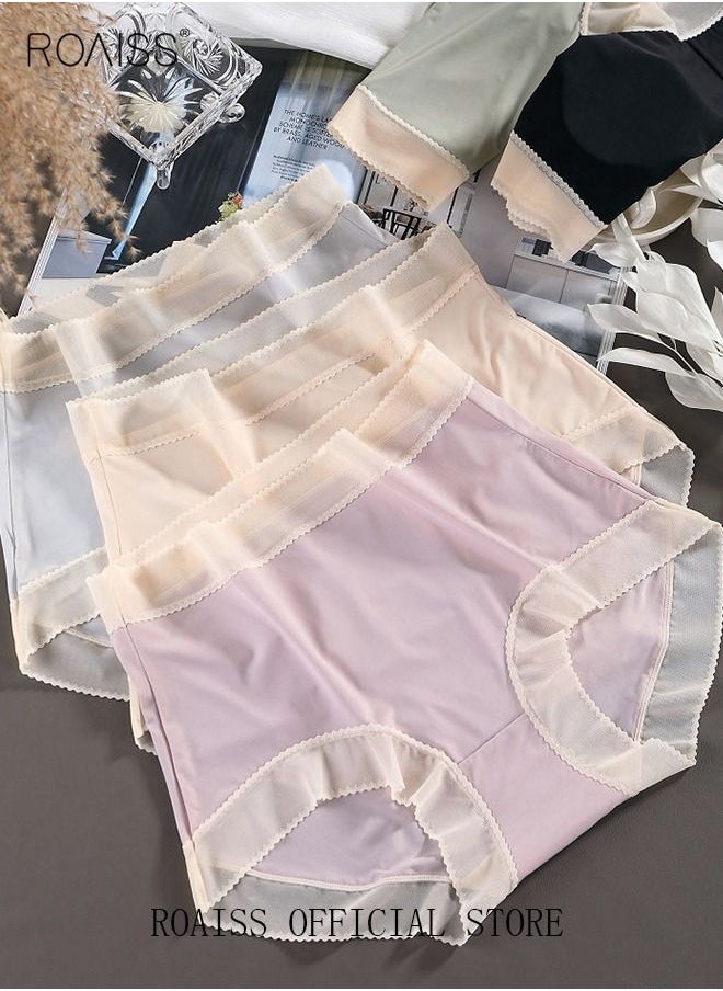 roaiss - 5 Piece Breifs Women Safety Panties Ultra Thin Ice Silk Leggings Antibacterial Underwear Breathable Stretch Shorts Womens High Rise Stretch Traceless Smooth Skinny Britches - Image 1