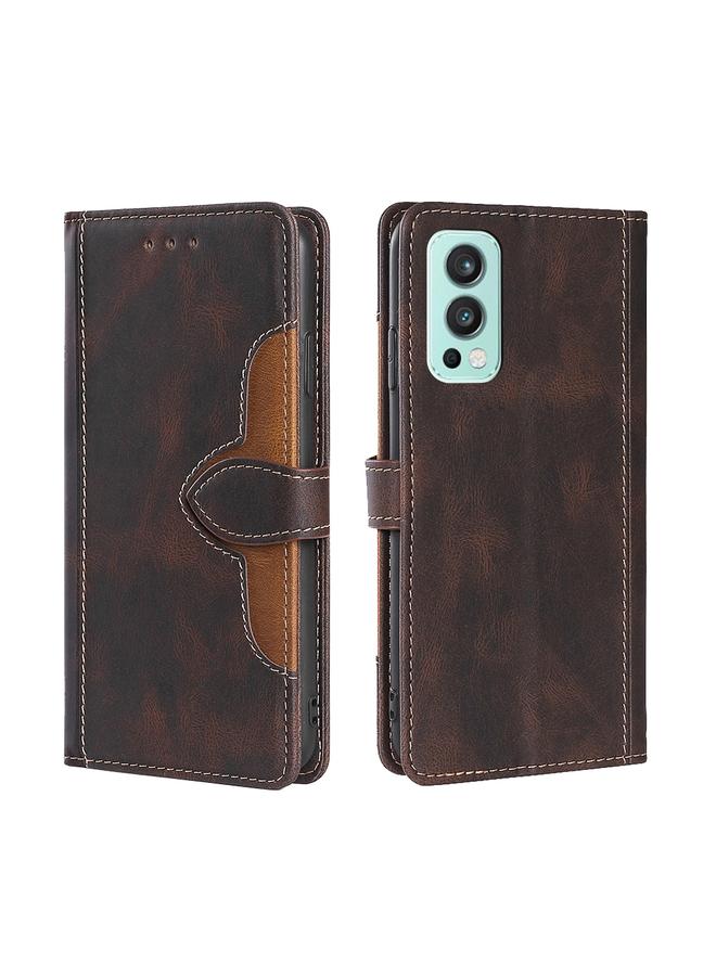 S-TOP Case For OnePlus Nord 2 5G Skin Feel Straw Hat Magnetic Buckle Leather Phone Case - Image 1