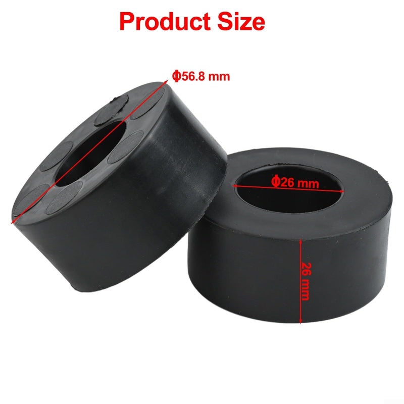 4 Pack Barbell Weight Plate Spacers Shock Absorbing Rubber Washers 26mm Diameter Guide Rod Accessories Home Gym Equipment Fitness Training Collision Reduction Black - Image 4