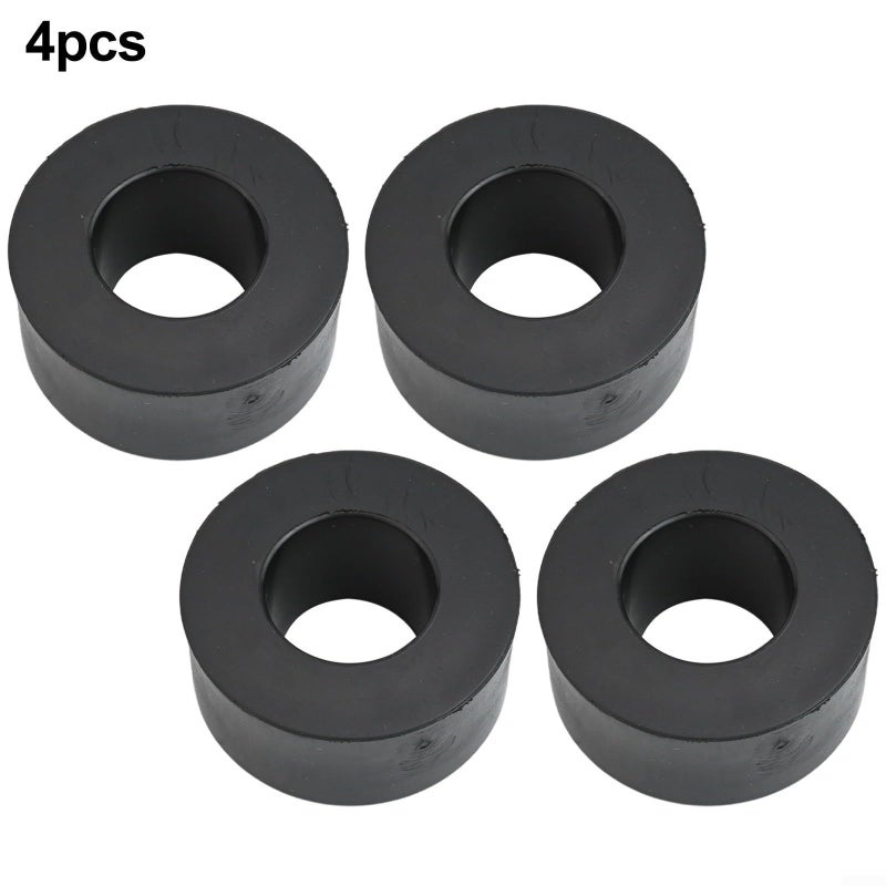 4 Pack Barbell Weight Plate Spacers Shock Absorbing Rubber Washers 26mm Diameter Guide Rod Accessories Home Gym Equipment Fitness Training Collision Reduction Black - Image 3