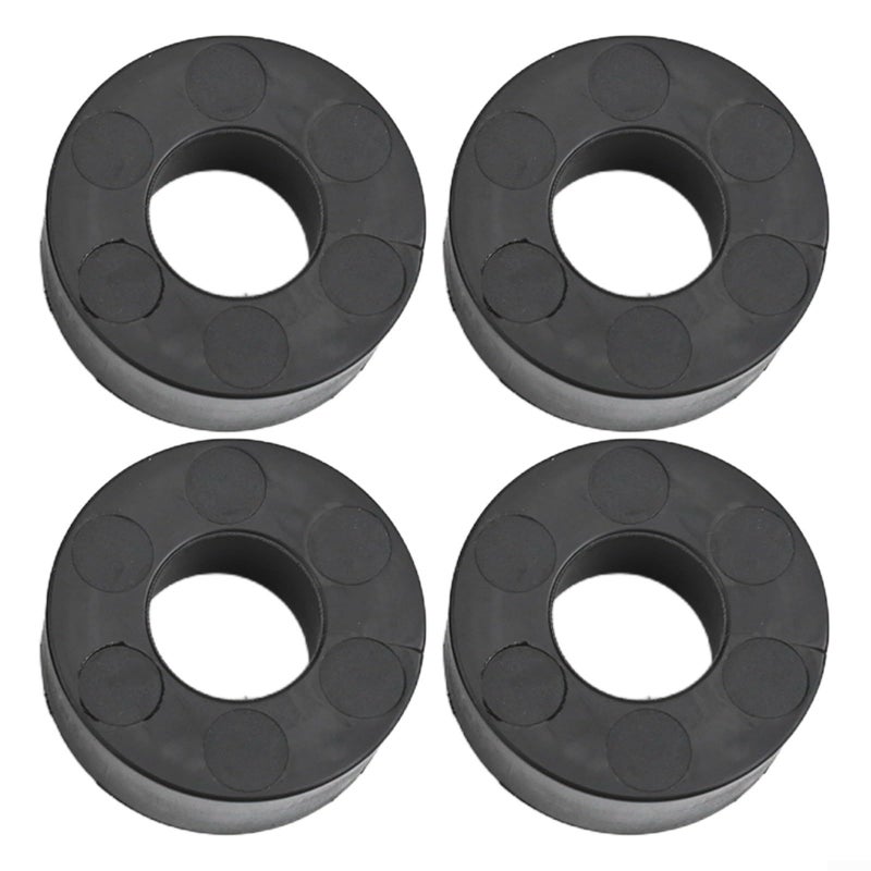 4 Pack Barbell Weight Plate Spacers Shock Absorbing Rubber Washers 26mm Diameter Guide Rod Accessories Home Gym Equipment Fitness Training Collision Reduction Black - Image 2