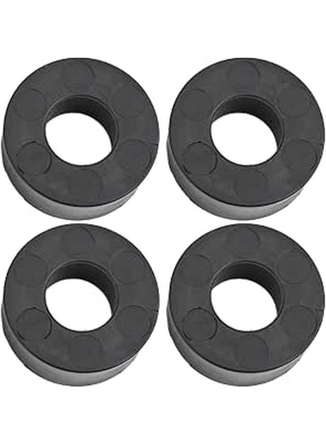 4 Pack Barbell Weight Plate Spacers Shock Absorbing Rubber Washers 26mm Diameter Guide Rod Accessories Home Gym Equipment Fitness Training Collision Reduction Black - Image 1