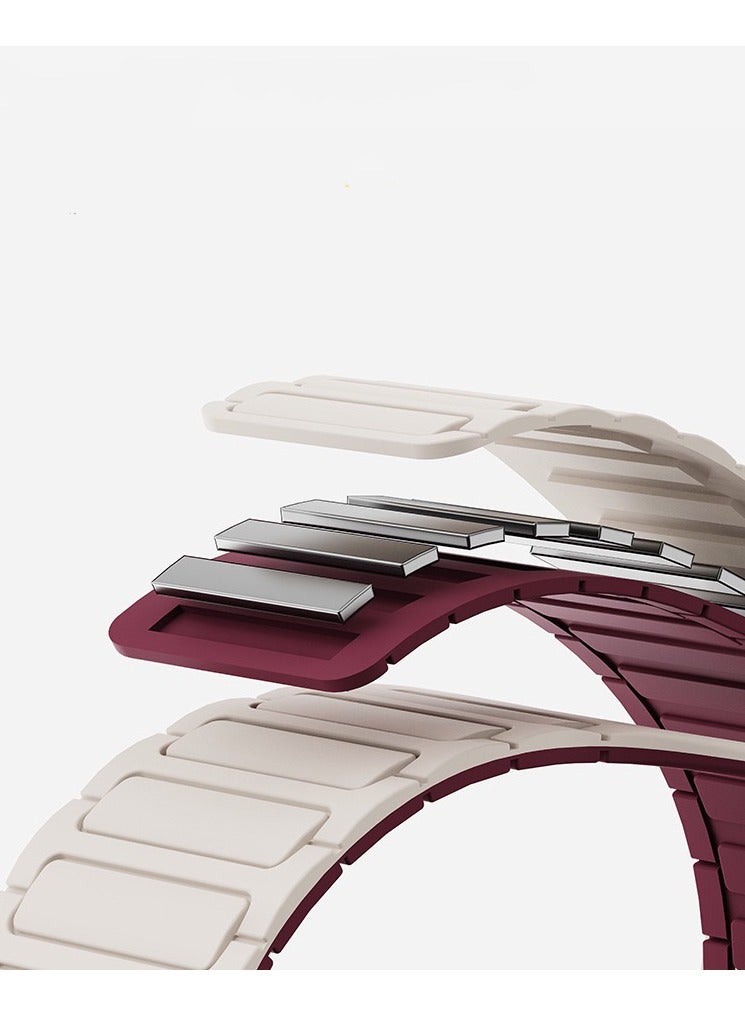 Magnetic Silicone Band for Apple Watch Ultra Ultra2/ 9 8 7 6 5 4 3 2 1 SE,Soft Silicone Waterproof Strap Wristbands Compatible with iWatch Apple Watch Series Ultra 49mm 45mm 44mm 42mm Women Men - Image 4