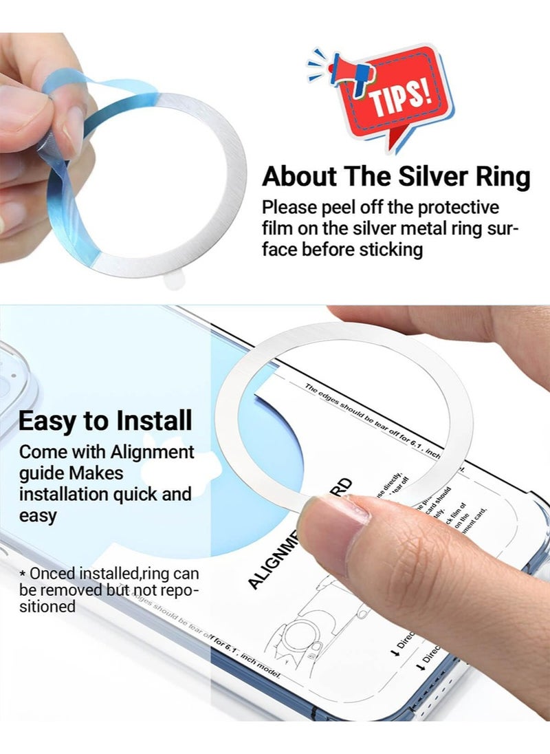 IINE - Metal Magnetic Plates Pack Wireless Charging Magsafe Ring-6 PCS,Ultra-Thin(0.4mm) Magsafe Sticker, Compatible with iPhone 16/15/14/13 Series,Samsung Galaxy,Google Pixel Series,Magsafe Accessories - Image 1