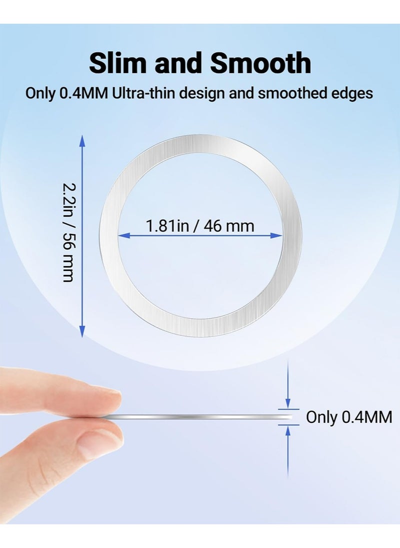 IINE - Metal Magnetic Plates Pack Wireless Charging Magsafe Ring-6 PCS,Ultra-Thin(0.4mm) Magsafe Sticker, Compatible with iPhone 16/15/14/13 Series,Samsung Galaxy,Google Pixel Series,Magsafe Accessories - Image 1