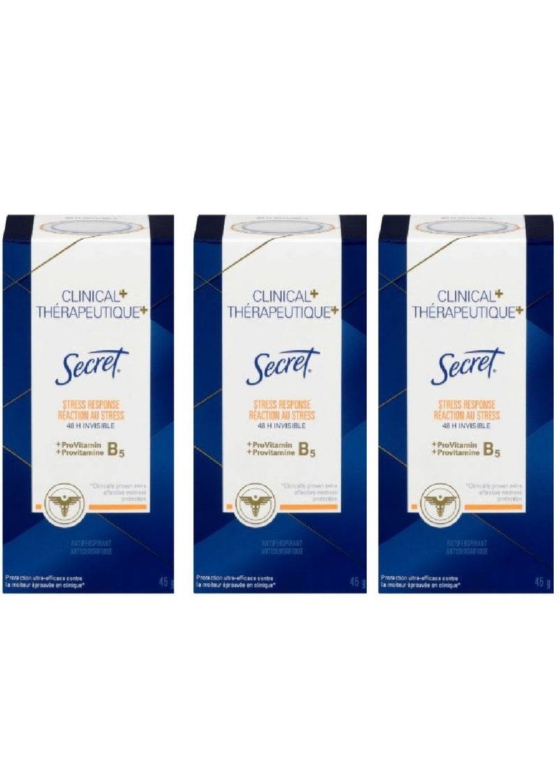 سيكريت 3 قطع من مزيل عرق سيكريت كلينيكال  3 × 45 غرام