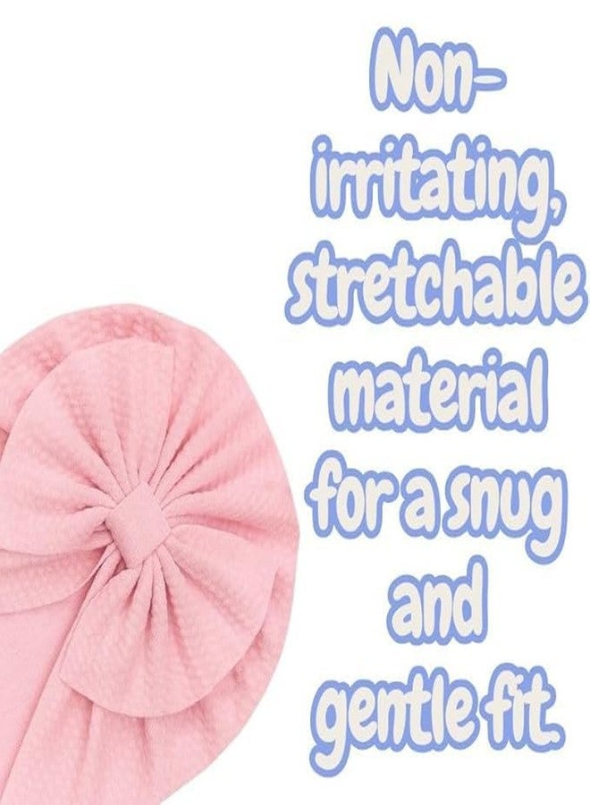 FAMWRAPZ Baby Turban Cap with Big Bow - Soft Knotted Beanie Cap Headwrap for Infants, Toddlers & Kids (0-3 Years) Light Pink - Image 4