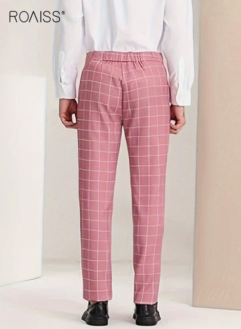 roaiss Men's Classic Plaid Dress Pants Slightly Stretch Formal Trousers  with Tailored Fit, Perfect for Business Meetings and Professional  Occasions, Classic Pattern with Comfort | Best Price KSA | Riyadh, Jeddah