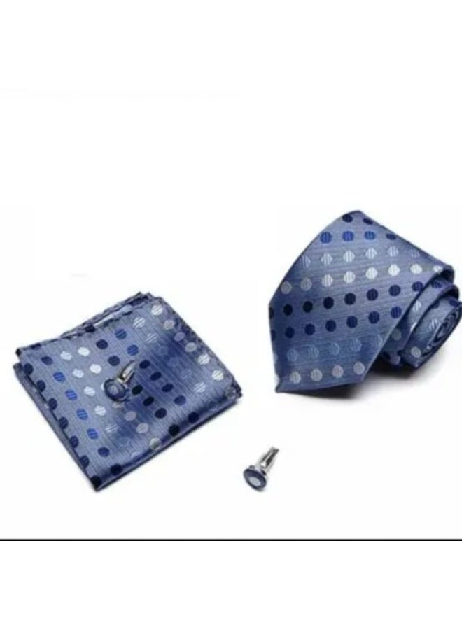 Handmade Men's Tie Set (3 pieces) - Tie, Pocket Square, and Cufflinks - Luxury Gift Box - Image 4