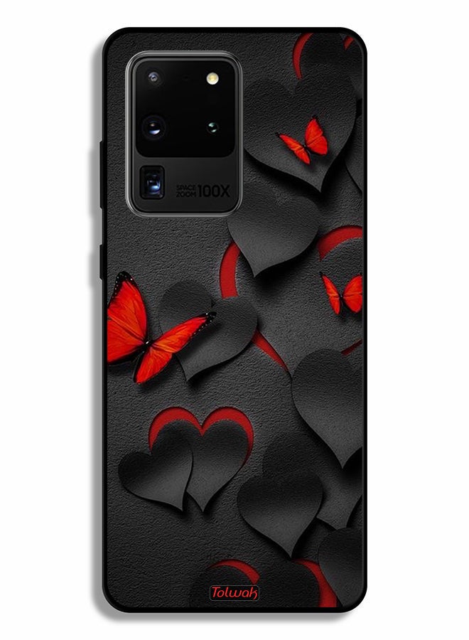 Tolwak غطاء حماية لجهاز سامسونج جالكسي S20 ألترا 5G بنمط قلوب وفراشات - Image 2