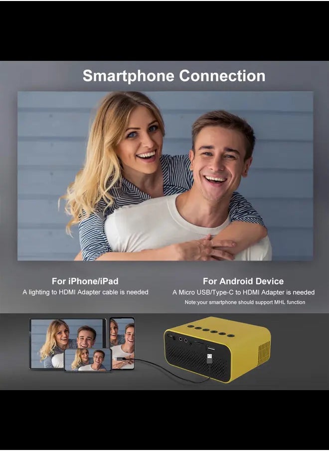 Generic Projector Gnobogi Home Audio 1080p HD Projector 24 ANSI Home Video Projector USB| AV| Micro SD| Audio Interface| USB Flash Drive| IOS & Android Smartphone Clearance  - Image 5