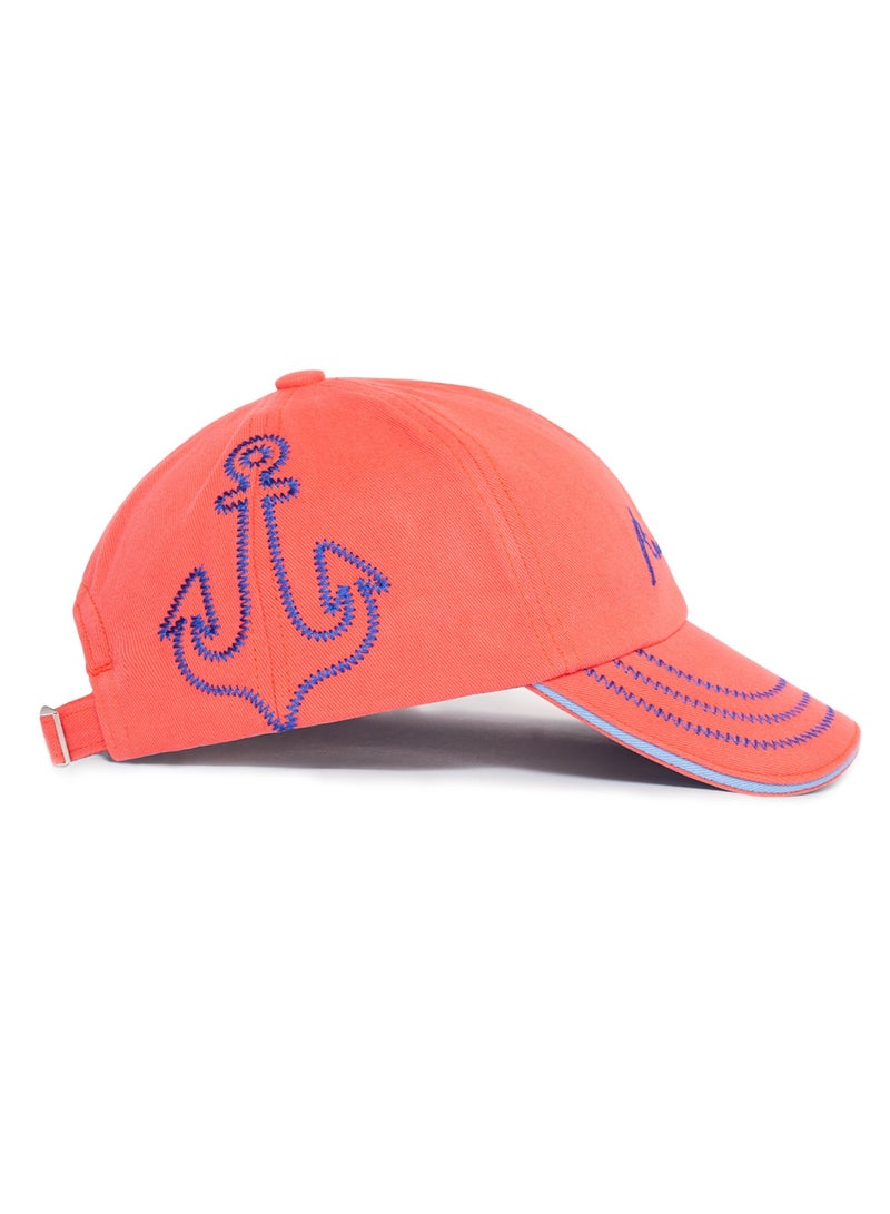 Anemoss Casual Curve Peak Cap, Embroidered Coral Anchor Baseball Cap, 100% Cotton, Breathable Material, Hat for Men & Women, Adjustable Metal Buckle Strap - Image 3