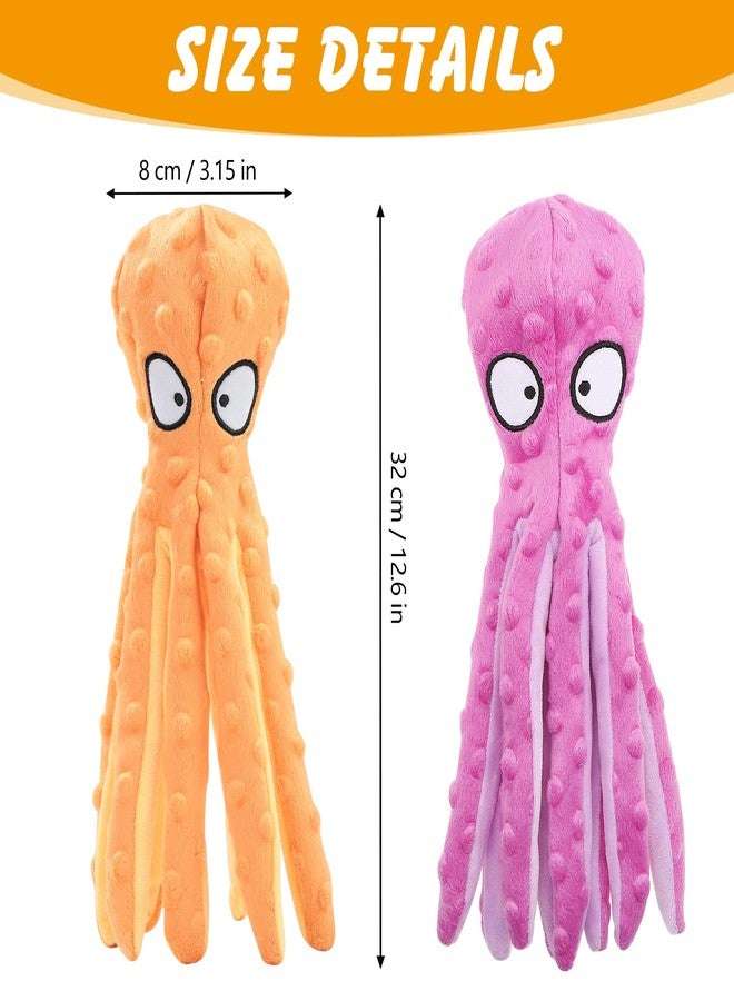 lanjue 2 Pcs Octopus Dog Toys, No Stuffing Squeaky Dog Toys Chew Toys for Dogs Puppy Toys Indestructible Dog Toy for Small & Medium & Large Dogs (Purple,Orange) - Image 2