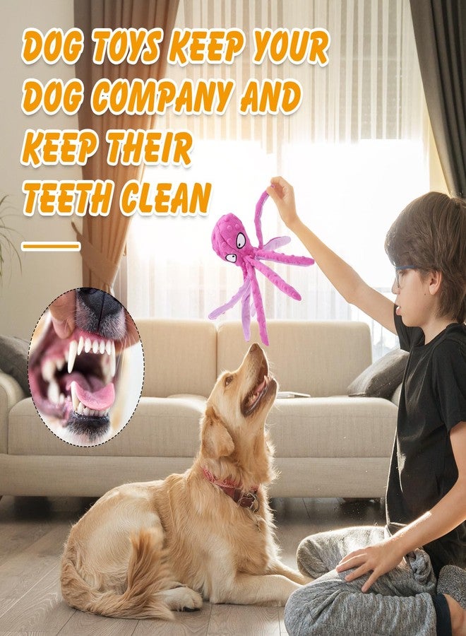 lanjue 2 Pcs Octopus Dog Toys, No Stuffing Squeaky Dog Toys Chew Toys for Dogs Puppy Toys Indestructible Dog Toy for Small & Medium & Large Dogs (Purple,Orange) - Image 4