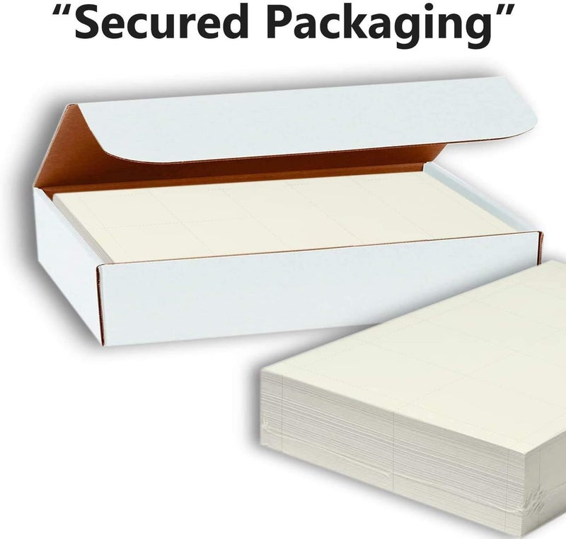 Hamilco Blank Business Cards Cardstock Paper - Cream Perforated Card Stock Heavy Weight 80 lb 3 1/2 x 2" – 100 Sheets 1000 Cards - Image 4