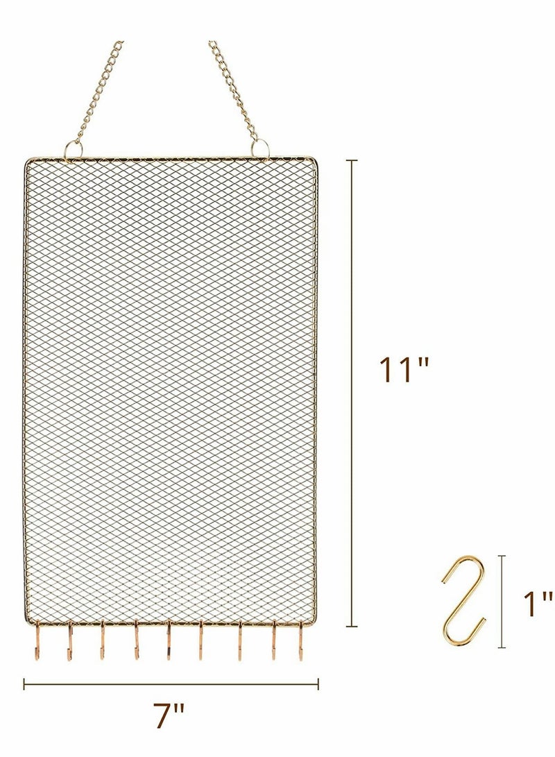 2 Pack Wall Mounted Earring Organizer with 10 S Hooks - Jewelry Holder for Earrings, Necklaces & Bracelets - Image 5