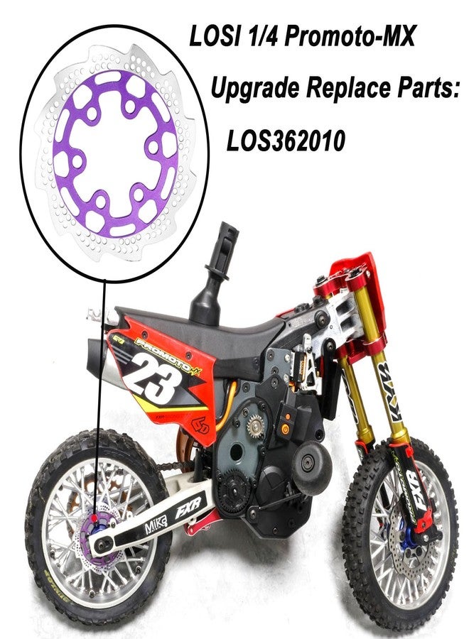 XSYGO Aluminum Rear Brake Rotor for LOSI 1/4 Promoto-MX Motorcycle RTR Upgrade Parts Rear Brake Disk (Replace Part LOS362010) (Purple) - Image 5