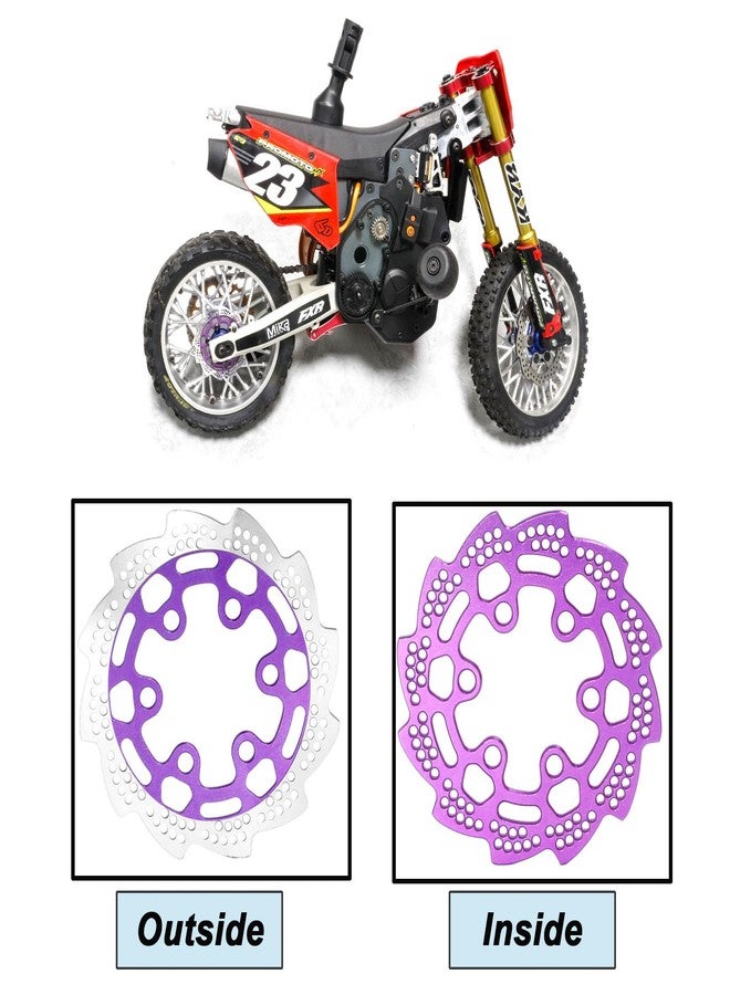 XSYGO Aluminum Rear Brake Rotor for LOSI 1/4 Promoto-MX Motorcycle RTR Upgrade Parts Rear Brake Disk (Replace Part LOS362010) (Purple) - Image 2