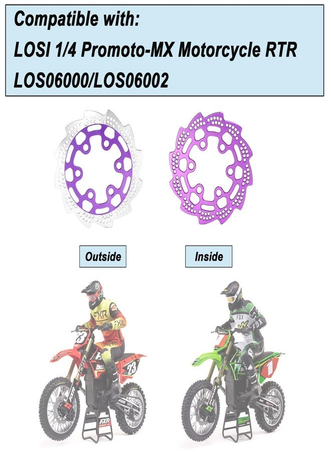 XSYGO Aluminum Rear Brake Rotor for LOSI 1/4 Promoto-MX Motorcycle RTR Upgrade Parts Rear Brake Disk (Replace Part LOS362010) (Purple) - Image 3