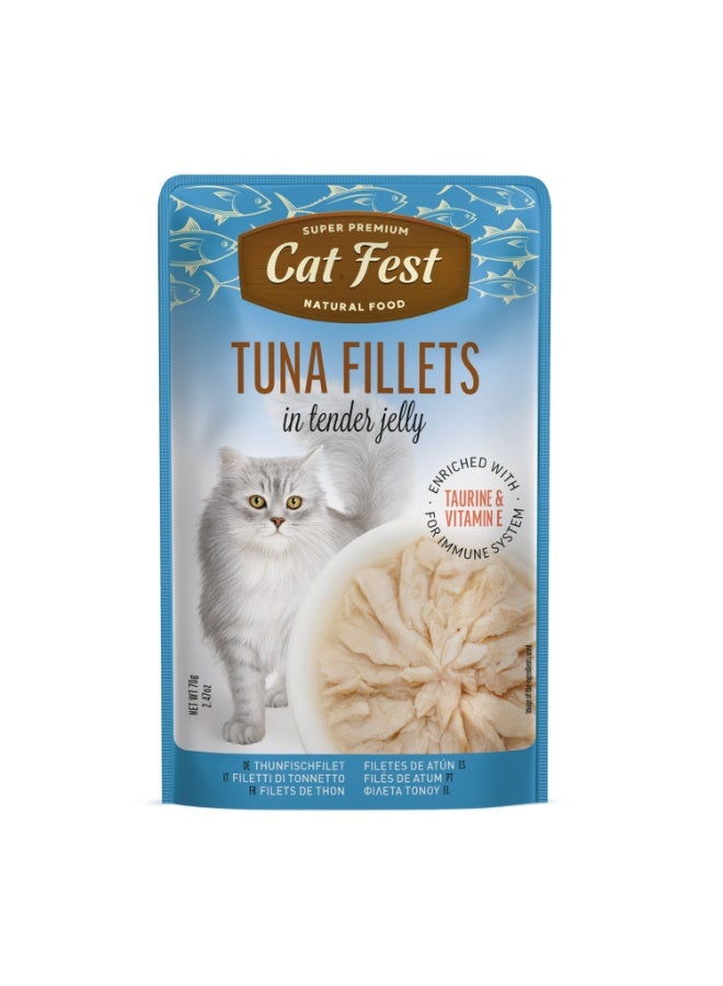 Cat Fest Tuna Fillets In Tender Jelly For Cats 70g -12pcs - Image 5