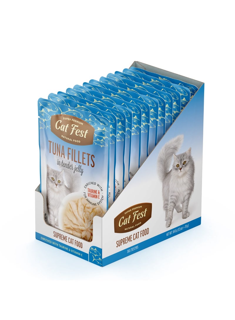 Cat Fest Tuna Fillets In Tender Jelly For Cats 70g -12pcs - Image 2