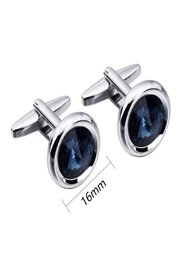 HAWSON Cufflinks for Men with Swarovski Crystal Cuff Links for Formal Business Wedding Shirts in Gift Box, Metal - Image 3