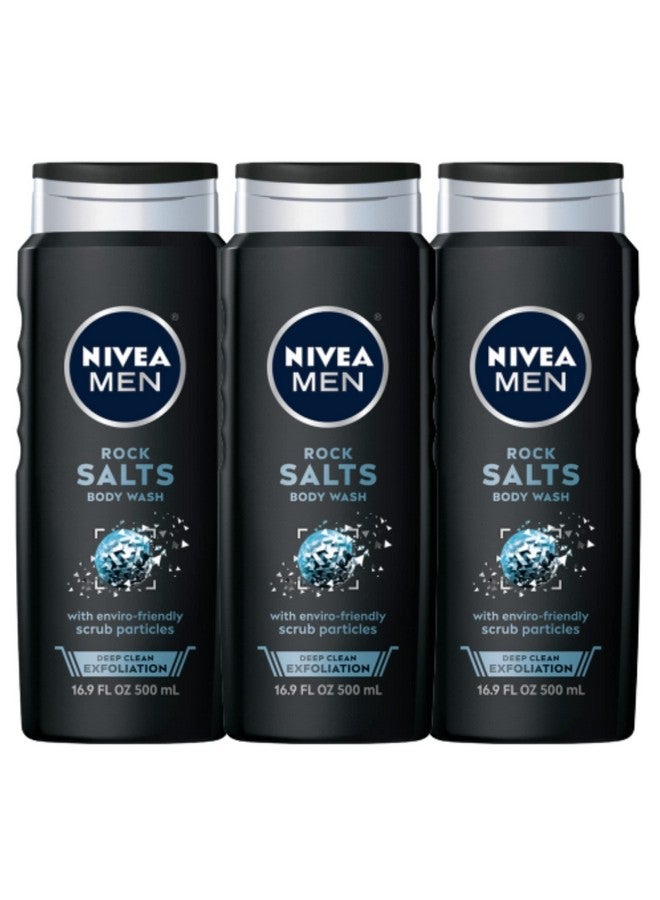 NIVEA MEN Deep Clean Rock Salts Body Wash Exfoliating Rock Salt Body Wash 3 Pack Of 16.9 Fl Oz Bottles - Image 2
