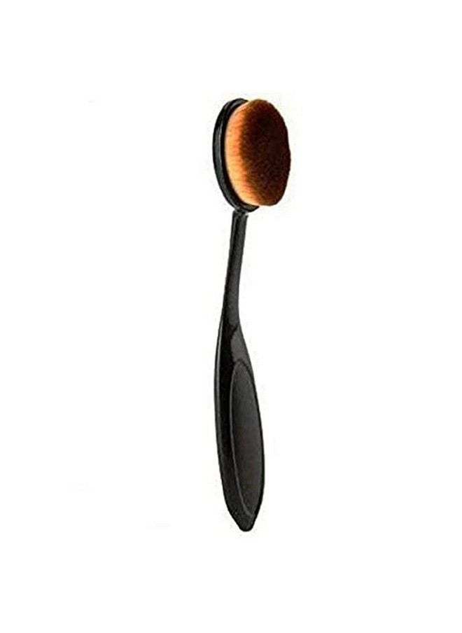 Tiny Deal - _Oval Makeup Brush Set Professional Oval Toothbrush Foundation Contour Concealer Eyeliner Blending Cosmetic Brushes Tool (Black 1 Pc) - Image 1