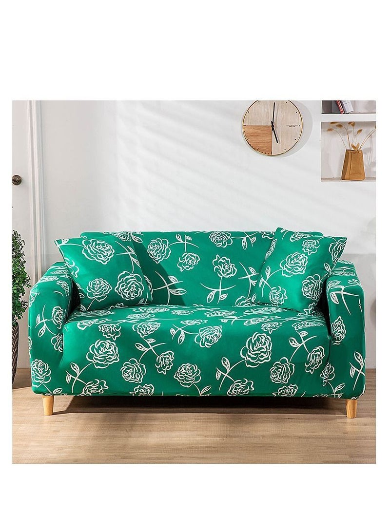 Y&D 2-Seater Exquisitely Floarl Designed Wrinkle-free Anti-slip 360-degree Full Coverage Sofa Slipcover Length Stretch From 145 To 185cm - Image 1