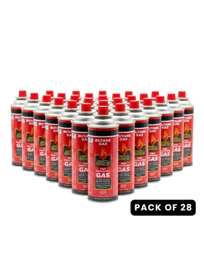 عبوة من ٢٨ خرطوشة غاز البوتان، ٢٢٧ جم/٣٩٥ مل - وقود طويل الأمد للتخييم والطهي - Image 1