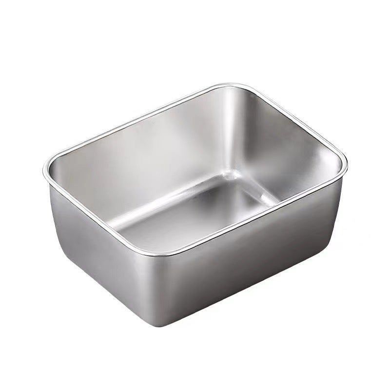 Stainless Steel Square Plate Commercial Household Towel Plate Cooking Plate Refrigerator Crisper Tiktok Same Flavor Box Delivery - Image 5
