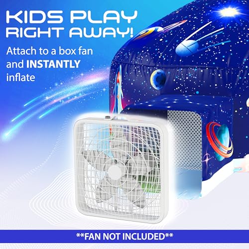 W&O Galactic Aerodome with LED Lights - Inflatable Space Fort for Kids Aged 3-12, Inflates in Seconds Creating an Immersive Galactic Experience (Fan Not Included) - Image 2