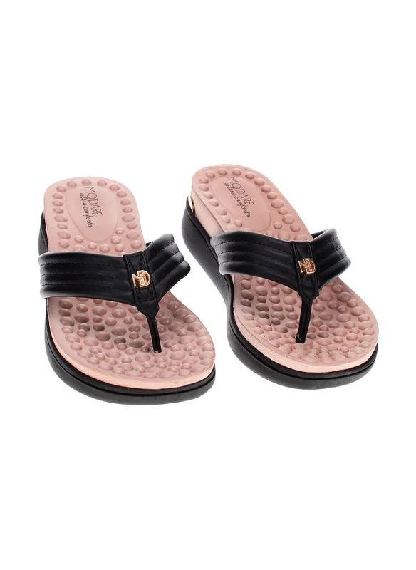 مودار Modare Ladies Wedge Sandals Black | Made In Brazil