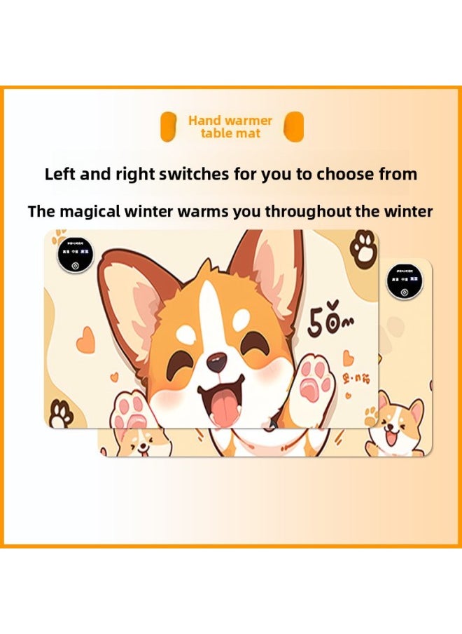 Generic - Button Timing Heating Mouse Pad Office Intelligent Heating Table Pad Student Dormitory Writing Warm Table Pad Wholesale-Color:60*36cm Three-speed Temperature Control Thickened Version-Pattern:KT217 - Image 1