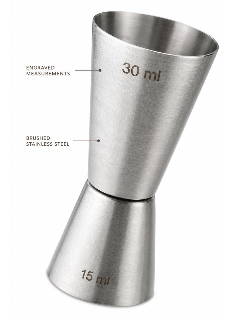 Stainless Steel Double-Sided Cocktail Jigger – Professional Bar Measuring Cup, Dual Shot Measure for Cocktails, Spirits, Whiskey, Vodka & Mixology (15/30 ML) - Image 3