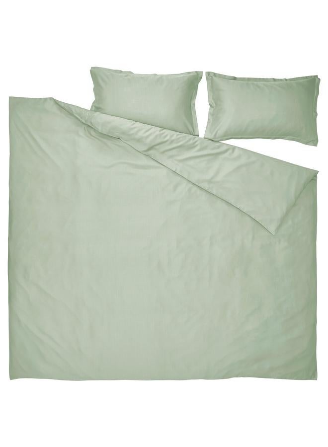 Zaboon Duvet Cover And 2 Pillowcases, Light Grey-Green, 240X220/50X80 Cm - Image 5