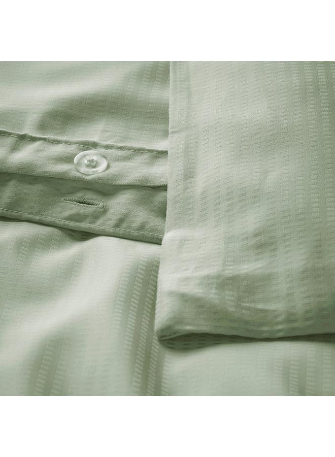 Zaboon Duvet Cover And 2 Pillowcases, Light Grey-Green, 240X220/50X80 Cm - Image 4