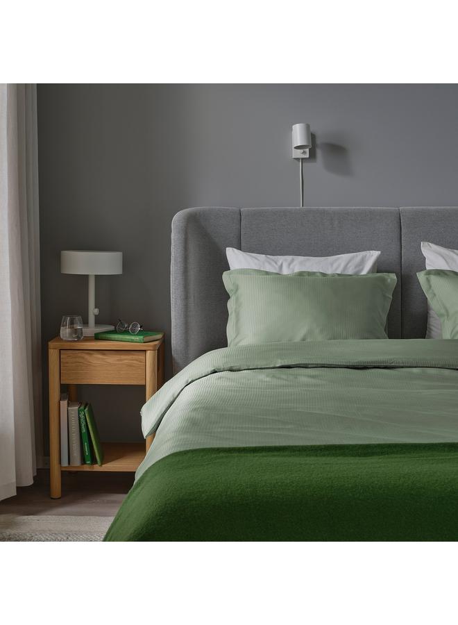 Zaboon Duvet Cover And 2 Pillowcases, Light Grey-Green, 240X220/50X80 Cm - Image 3
