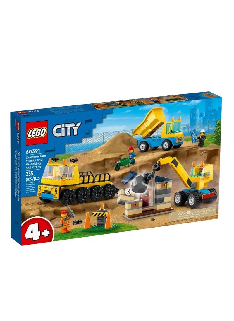 LEGO LEGO City Construction Trucks & Wrecking Ball 60391 Building Set  - Image 1