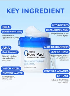 KOEC Zero Pore Pads，Dual-Textured Facial Toner Pads for Exfoliation and Pore Care with AHA Lactic Acid and BHA Salicylic Acid, Ideal for All Skin Types, 70 Pads  - Image 5