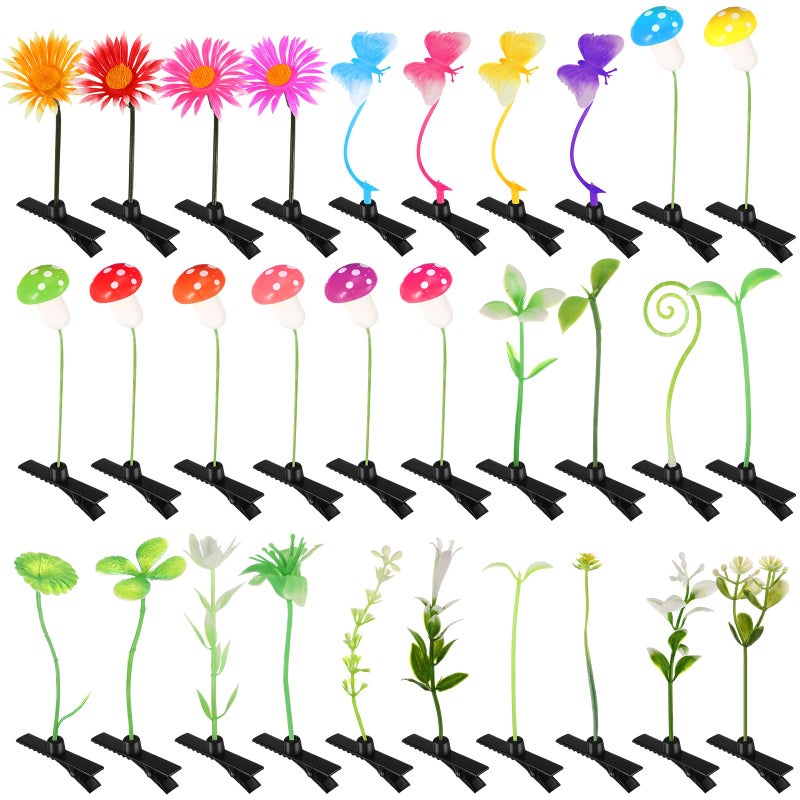 Luinabio 30 Pcs Bean Sprout Hair Clips Rave Mixed Style Plant Hairpins Hair Accessories for Party IrishSweet