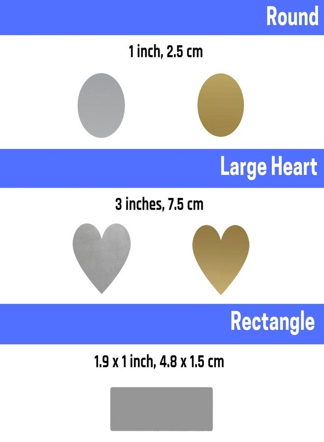 ScratchStix 50 Pack, 3" Heart Scratch Off Stickers Labels - Gold - Image 2