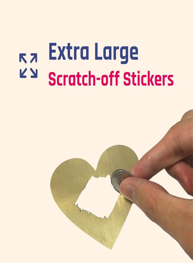 ScratchStix 50 Pack, 3" Heart Scratch Off Stickers Labels - Gold - Image 4