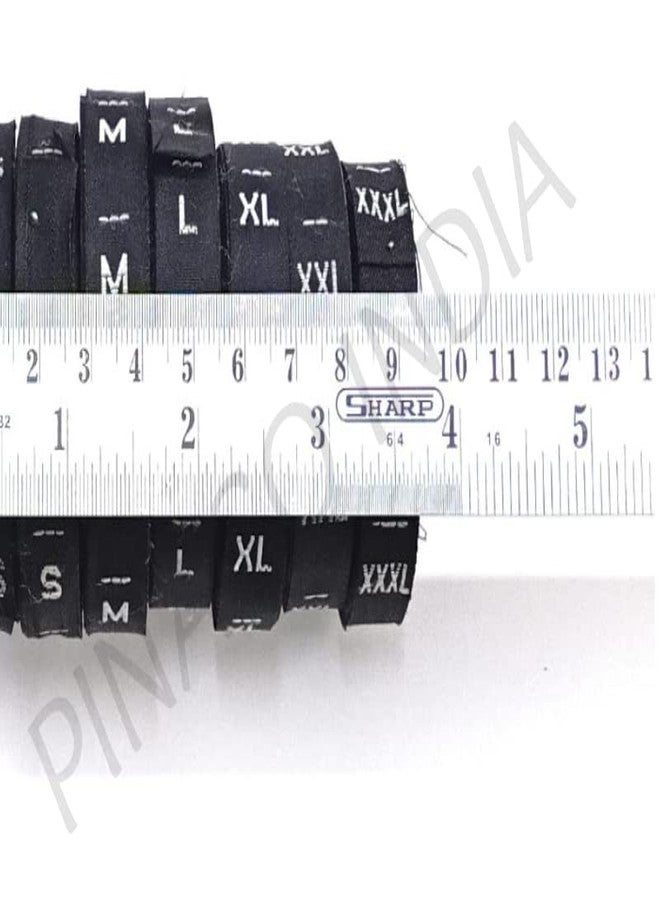 PINACO INDIA (PI) ملصقات المقاسات (XS، S، M، L، XL، XXL، XXXL) [عبوة من 350 ملصقًا] ملصقات لفافة الأرقام للملابس والفساتين وغيرها من المشاريع (أسود) - Image 3