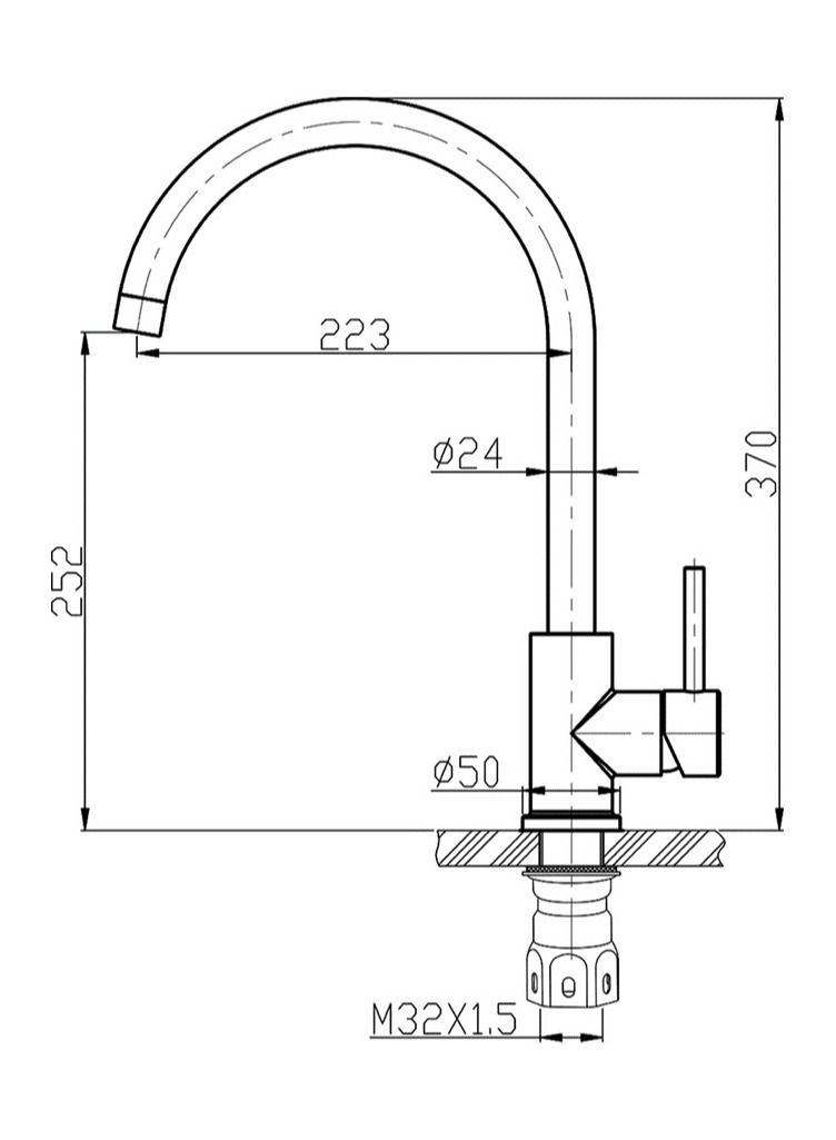 هالفر خلاط ( صنبور ) مطبخ ستانلس ستيل304 اللون استيل موديل 7010 304 HALVER SUS قلب سيراميك اسباني - Image 2