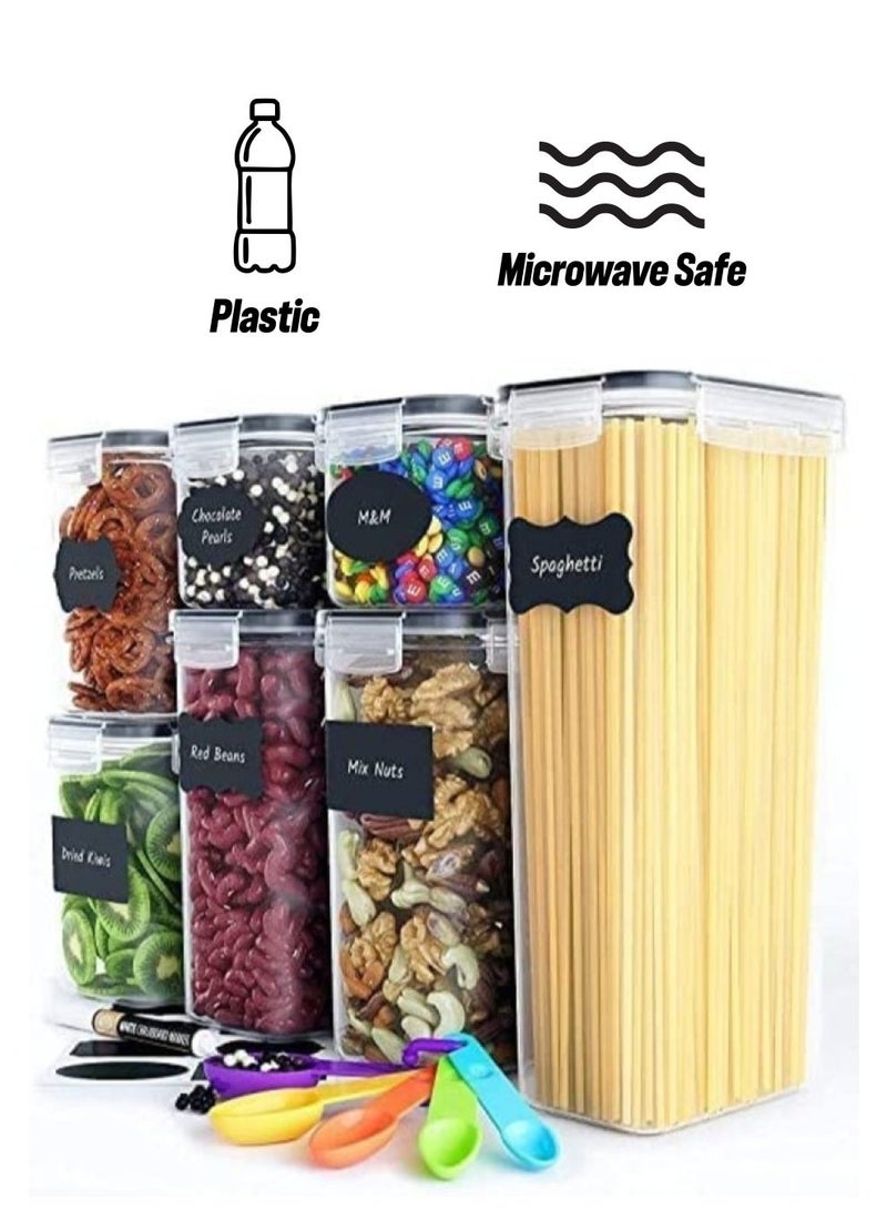Airtight Food Storage Containers with Lids for Kitchen Organization - Plastic Kitchen Storage Containers for Pantry Organization - Cereal, Rice, Pasta, Flour and Sugar, 14-Piece Pack - Image 1