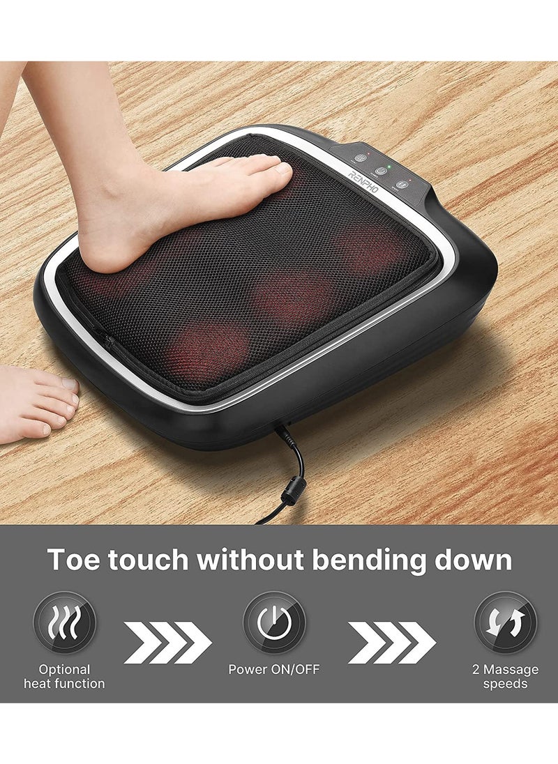 RENPHO Shiatsu Heated Electric Foot Massager With Heat, Deep Kneading And Back Massager With Washable Mesh, Fit Size Feet Upto 14  - Image 3
