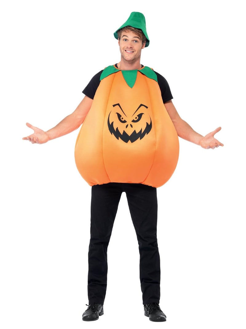 Smiffys Adult men's Pumpkin Costume, Tabard and Hat, Halloween, One Size, 40067 - Image 1