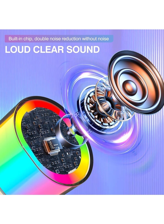 جهاز صغير للكاريوكي للأطفال، ومكبر صوت محمول بتقنية البلوتوث 5.3، وميكروفون ضوئي ولاسلكي، وهدايا الكاريوكي للفتيات والأولاد والبالغين، وأعياد الميلاد، وعيد الميلاد، والتجمعات الأسرية داخل المنازل وفي الهواء الطلق - Image 4